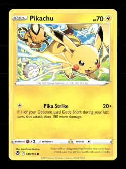 Pikachu 049/195 Silver Tempest NM/M Pokemon - Image 1
