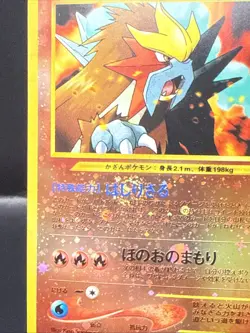 Pokemon Entei 244 Reverse Holo Neo File Promo Japanese Swirl - Image 4