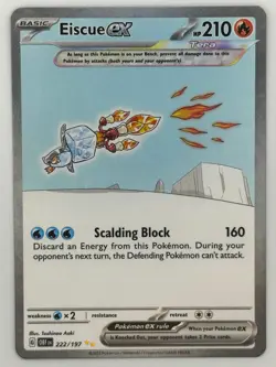 Eiscue ex 222/197 Special Illustration Rare Obsidian Flames Pokemon Near Mint - Image 1