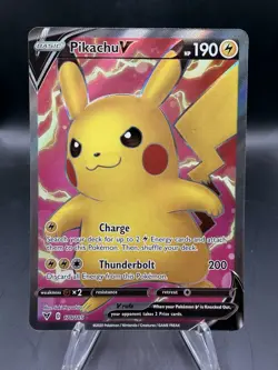 Pokemon TCG Pikachu V 170/185 Vivid Voltage Ultra Rare Full Art Holo NM - Image 1