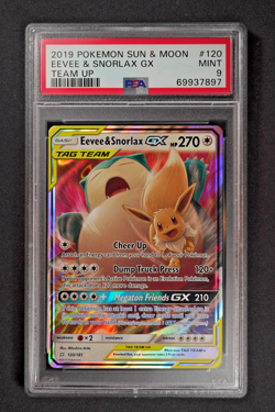2019 Pokemon Eevee & Snorlax GX Tag Team 120/181 Sun & Moon Team Up PSA 9 MINT - Image 1