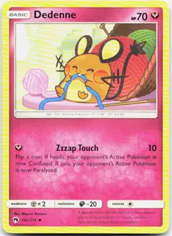 Dedenne 142/214 Uncommon Lost Thunder Pokemon LP - Image 1