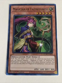 Yugioh - Magician of Faithfulness x 3 - 1st Edition Super Rare NM - Free Holo A - Image 2