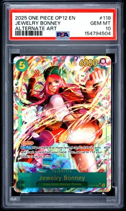2025 ONE PIECE OP12-LEGACY OF THE MASTER ALTERNATE ART JEWELRY BONNEY PSA 10 - Image 1