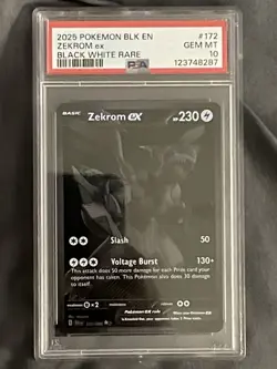 Zekrom EX #172 Pokemon Black Bolt NM Fresh, PSA Gem Mint 10 - Image 1