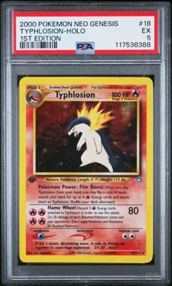 1st Edition Typhlosion 18/111 Neo Genesis Holo Vintage Pokemon ✨✨PSA 5✨✨ - Image 1