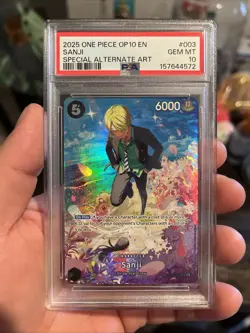 One Piece 2025 OP10-Royal Blood Special Alternate Art #003 Sanji, PSA 10 - Image 1