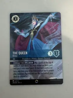 NEVER PLAYED Disney Lorcana The Queen Diviner Enchanted 218/204 Foil NM - Image 1