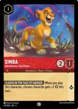 4x Simba - Adventurous Successor - 125/204 - Common NM-Mint Disney Lorcana: Shim - Image 1