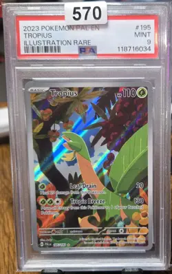 2023 Pokemon Pal EN-Paldea Evolved Tropius #195 Illustration Rare PSA 9 - Image 3