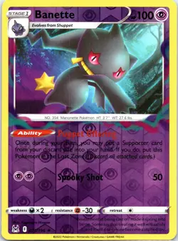 Banette 073/196 Reverse Holo Rare- Pokemon SWSH11 Lost Origins M/NM - Image 1
