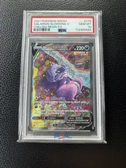 2021 POKEMON SWORD & SHIELD CHILLING REIGN FULL ART/GALARIAN SLOWKING V PSA 10 - Image 1