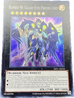 YuGiOh Number 90: Galaxy-Eyes Photon Lord ES01-AE036 Super Asian English A - Image 1