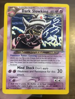 Pokemon TCG Dark Slowking Neo Destiny Card 20/105 Unlimited Rare Clean Card Wotc - Image 1