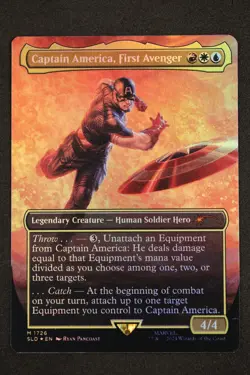 MTG - Secret Lair x Marvel - Captain America, First Avenger (Rainbow Foil) NM - Image 1