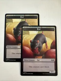 X2 Rat Creature Token - Regular #7 Wilds of Eldraine NM MTG - Image 1