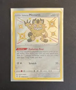 Pokemon Galarian Meowth SV086/SV122 Shiny Vault Holo Rare NM - Image 4