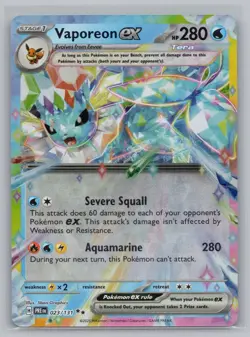 Vaporeon ex 023/131 Holo Double Rare Prismatic Evolutions Pokemon NM/M - Image 1