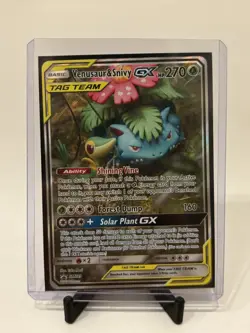 Pokemon TCG Venusaur and Snivy GX SM229 Full Art Tag Team Black Star Promo - Image 1