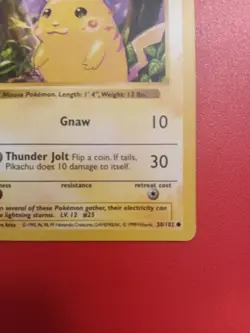 1999 Pokemon Pikachu 1st Edition Shadowless Red Cheeks Base Set #58/102 - Image 5