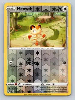 Meowth 199/264 Common Fusion Strike Pokemon Reverse Holo NM - Image 1