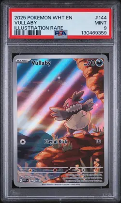 VULLABY #144 ILLUSTRATION RARE 2025 POKEMON WHT EN WHITE FLARE PSA 9 MINT - Image 1