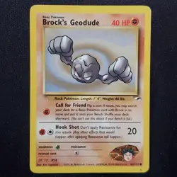 Brock's Geodude 66/132 Unlimited Common Gym Heroes Pokemon Heavily Played - Image 1