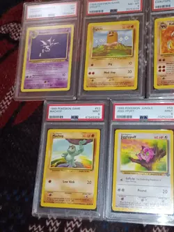 (5×) 1999 Pokemon Unl. Base/Fossil/Jungle- Jigglypuff/Haunter/Kabutops PSA 9-8-7 - Image 4