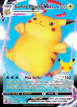 Surfing Pikachu VMAX (009/025) Ultra Rare | Pokemon TCG Celebrations | Near Mint - Image 1