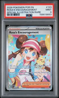 Pokemon Rosa's Encouragement 123/088 Me03: Perfect Order Holo SIR PSA 9 2026 - Image 1