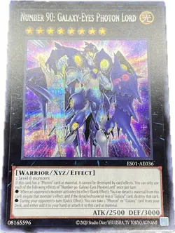 YuGiOh Number 90: Galaxy-Eyes Photon Lord ES01-AE036 Secret Asian English A - Image 1