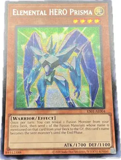 YuGiOh Elemental HERO Prisma ES01-AE004 Secret Asian English A - Image 1