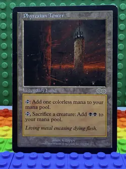 🗼 1x Phyrexian Tower #322 - Urza's Saga (USG) - LP/EX - VINTAGE MTG RARE - Image 1