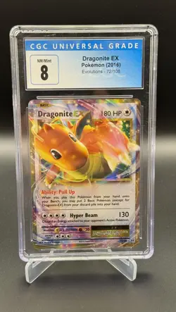 2016 Pokemon XY Evolutions Dragonite EX 72/108 CGC 8 NM-Mint - Image 1