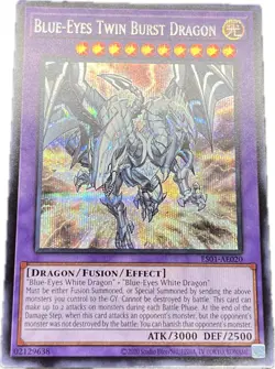 YuGiOh Blue-Eyes Twin Burst Dragon ES01-AE020 Secret Asian English A - Image 1