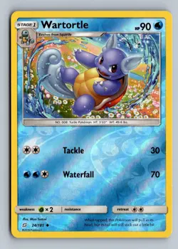 Wartortle 24/181 Uncommon Team Up Pokemon Reverse Holo Near Mint - Image 1