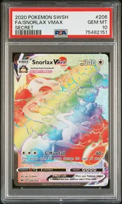 2020 POKEMON | SNORLAX VMAX SECRET 206/202| ENGLISH | PSA 10 GEM MT - Image 1
