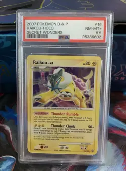 2007 Pokemon Diamond & Pearl Raikou Holo PSA 8.5 NM MT+ Secret Wonders Low POP - Image 1