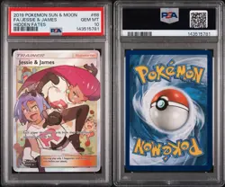 2019 Pokemon PSA 10 Jesse & James Full Art Trainer 68/68 Sun Moon Hidden Fates - Image 1