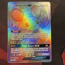 Pokemon Dedenne GX 219/214 Secret Rare Full Art Holo 160HP Sm-Unbroken Bonds - Image 1