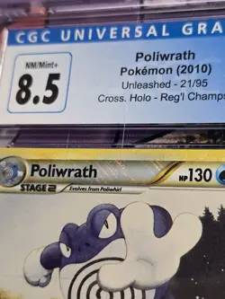 POLIWRATH 21/95 REGIONAL CHAMPIONSHIPS CROSS HOLO 2010 POKEMON TCG CGC 8.5 - Image 4