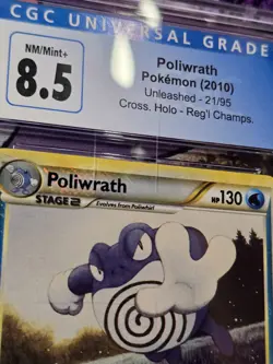 POLIWRATH 21/95 REGIONAL CHAMPIONSHIPS CROSS HOLO 2010 POKEMON TCG CGC 8.5 - Image 5