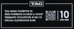 2025 Pokemon SV Prismatic Evolutions 145/131 Teal Mask Ogerpon EX SIR TAG 10 973 - Image 3