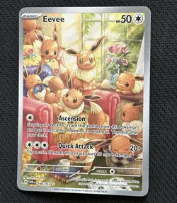 Pokemon Eevee 188/167 Twilight Masquerade Illustration Rare Holo - Image 1