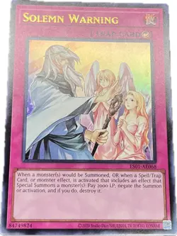 YuGiOh Solemn Warning ES01-AE068 Ultra Asian English A - Image 1