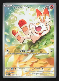 Scorbunny 225/217 Ascended Heroes Illustration Rare Pokemon Near Mint - Image 1