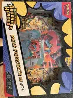 Pokemon Mega Feraligatr Ascended Heroes Mega Evolution EX Box Promo Booster - Image 1