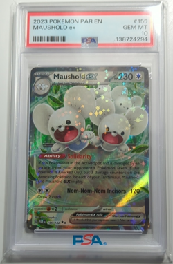 PSA 10 2023 Pokemon SV04 Paradox Rift Maushold ex 155/182 Full Art Holo - Image 1