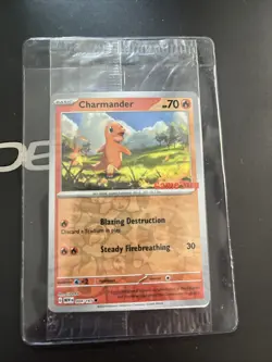 Pokemon Charmander 004/165 GameStop Stamped Promo Reverse Holo 151 SEALED - Image 1