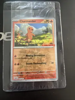 Pokemon Charmander 004/165 GameStop Stamped Promo Reverse Holo 151 SEALED - Image 2